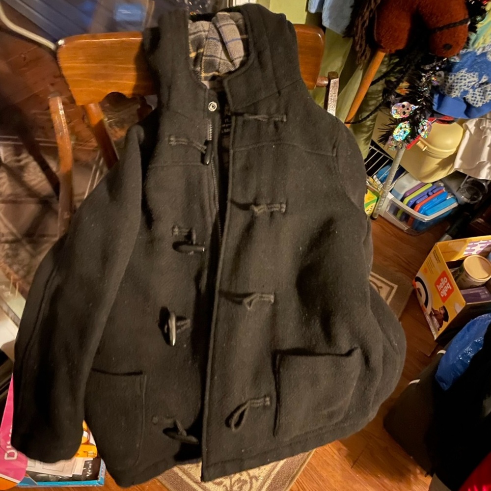 Boys black peacoat
